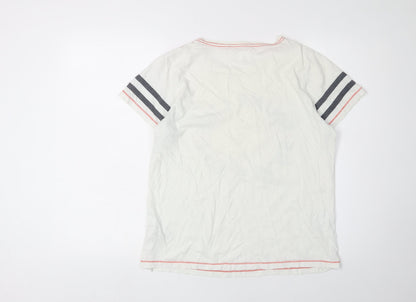 Womens UK Size 12 NEXT White Ringer T-Shirt