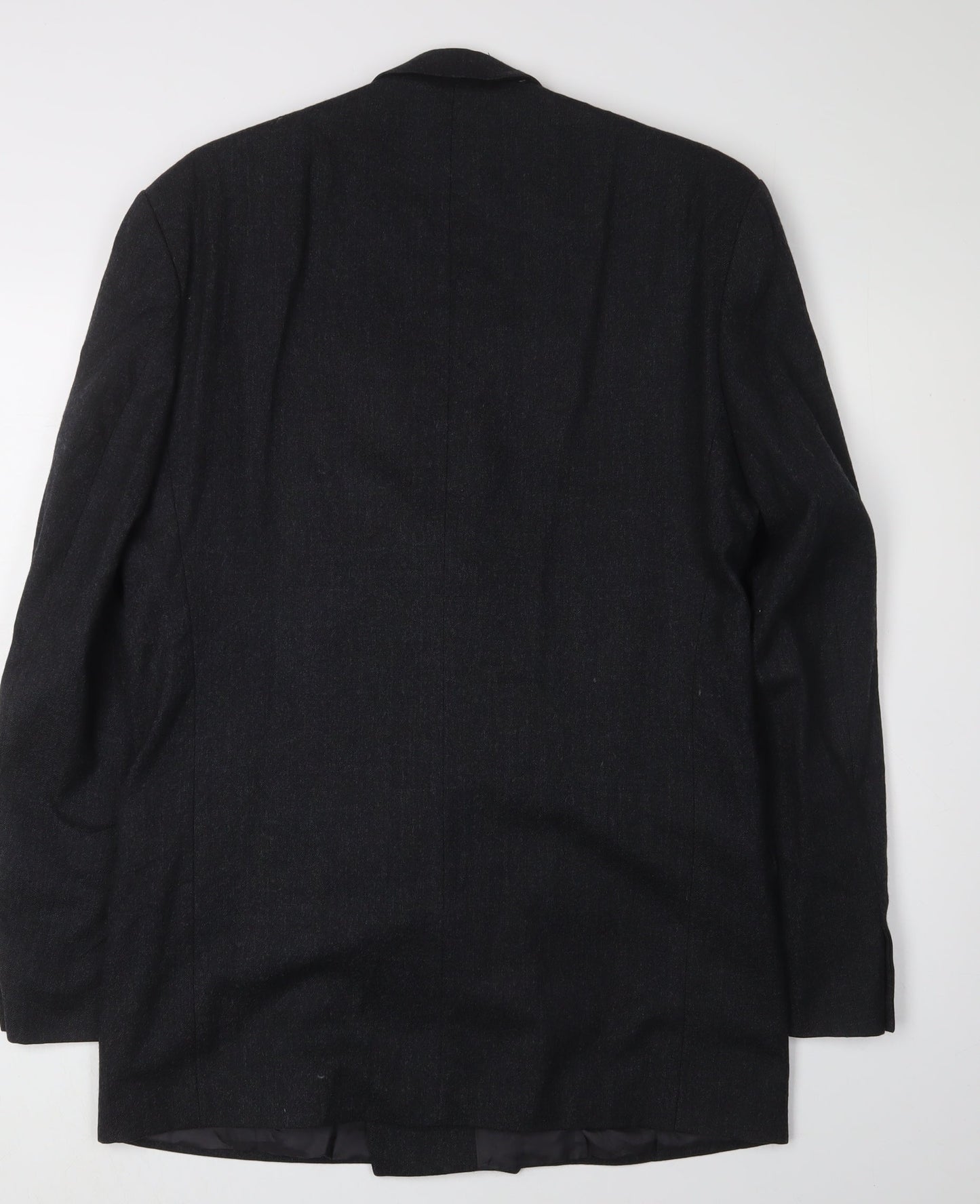 Mens UK Size 38 Pinstripe Regular Black Suit Jacket