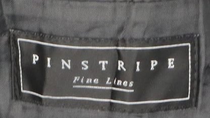 Mens UK Size 38 Pinstripe Regular Black Suit Jacket