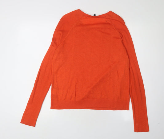 Warehouse Women's Orange Pullover Jumper UK 12