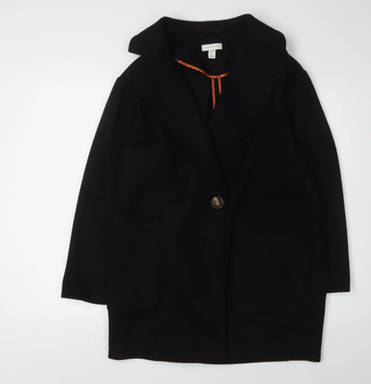 Womens UK Size 8 Topshop Black Overcoat