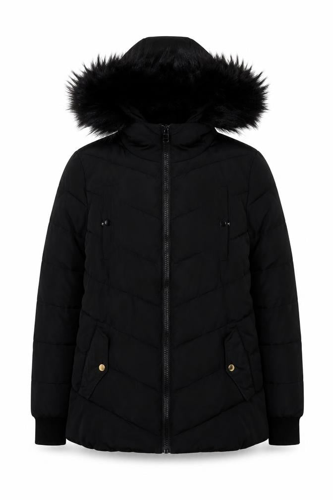 Womens UK Size 10 Miss Selfridge Black Puffer Jacket