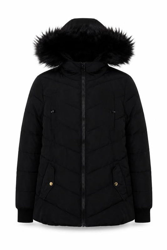 Womens UK Size 10 Miss Selfridge Black Puffer Jacket