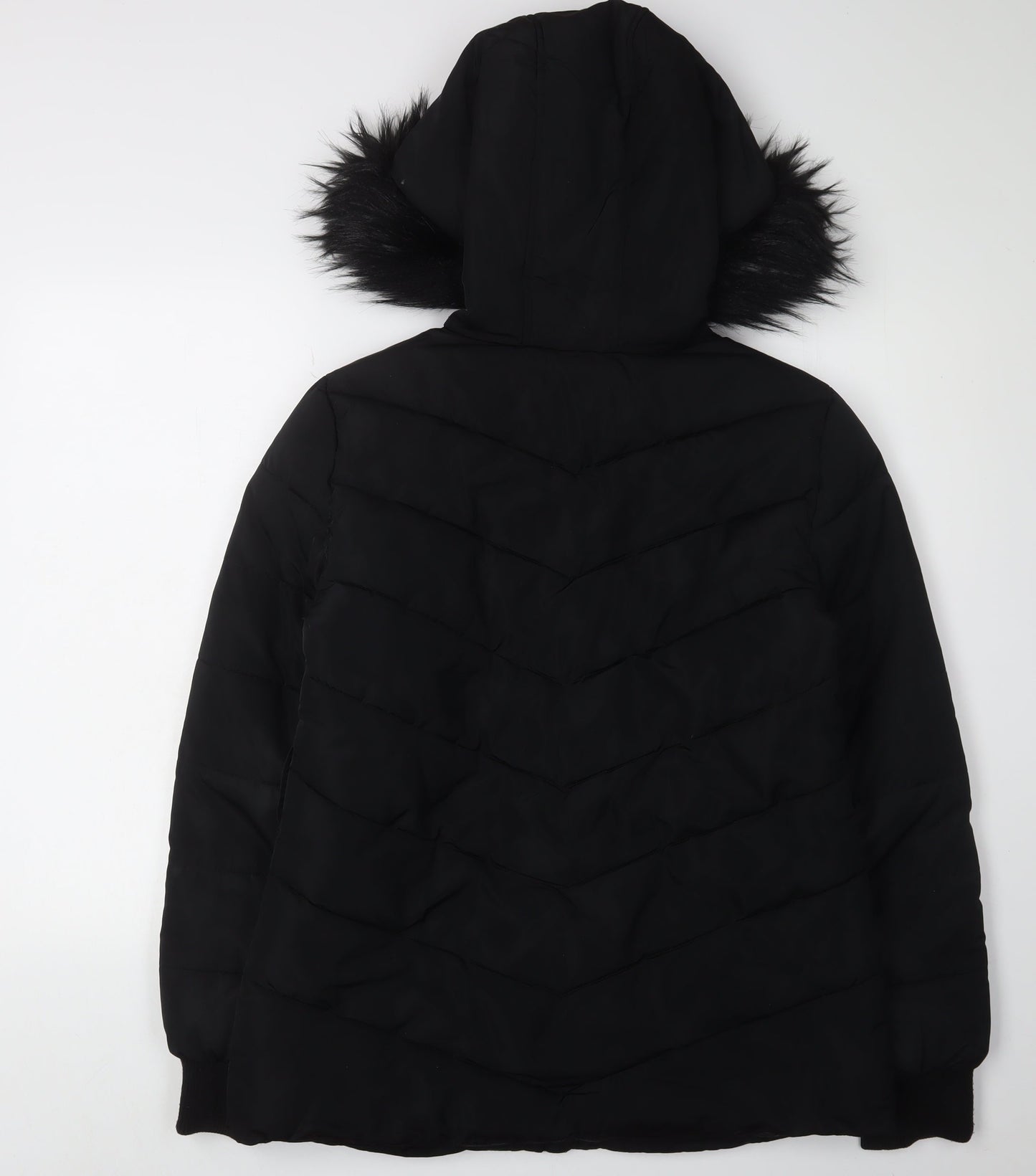 Womens UK Size 10 Miss Selfridge Black Puffer Jacket