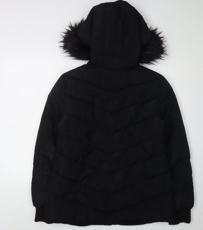 Womens UK Size 10 Miss Selfridge Black Puffer Jacket