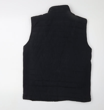 Zara Man Black Puffer Vest Men Medium Winter Lined