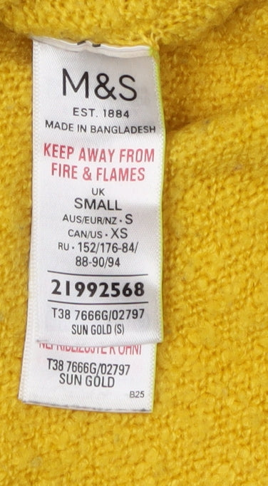 Womens UK Size S Marks and Spencer Yellow Pullover Jumper