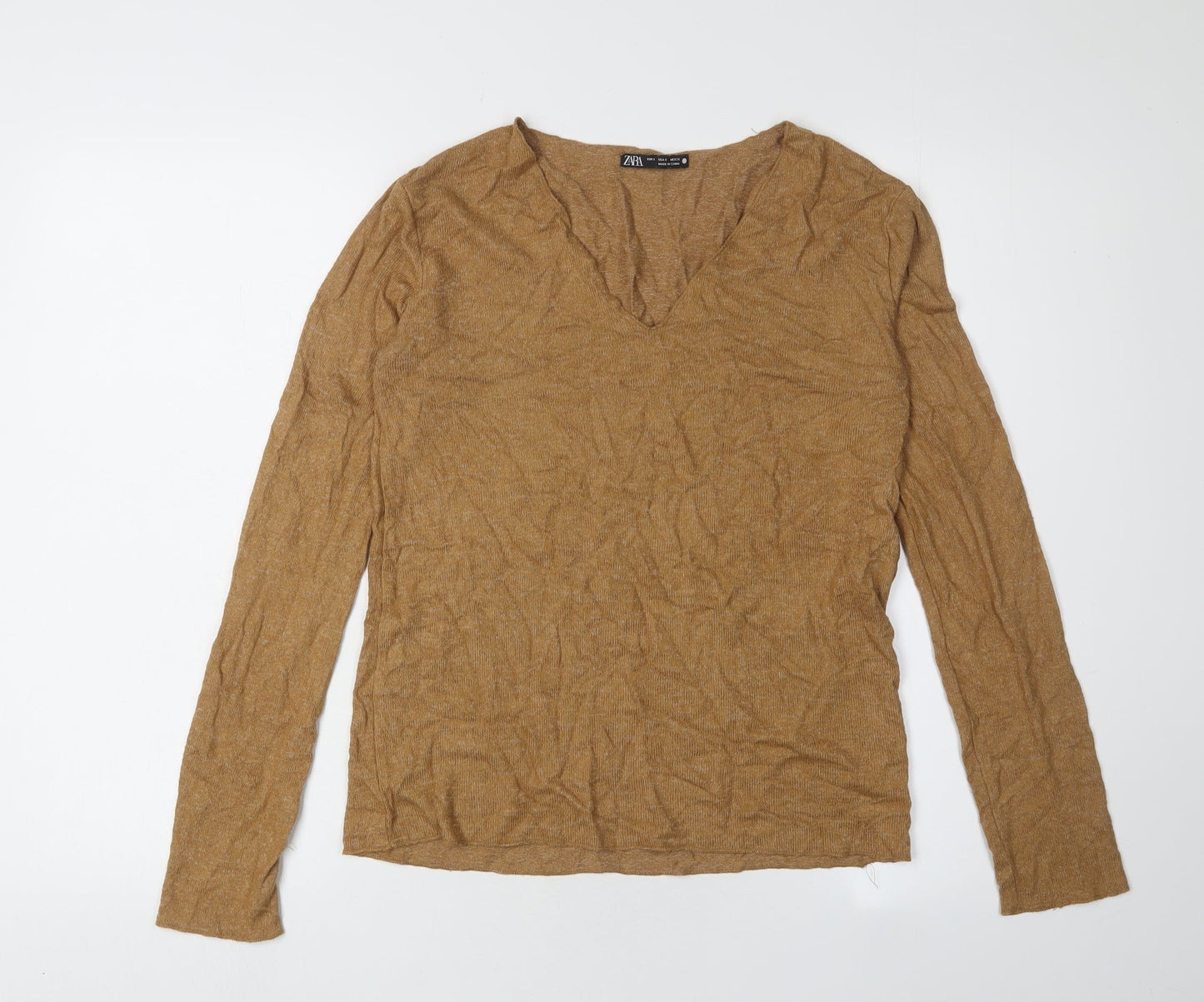 Womens UK Size S Zara Brown Pullover Jumper