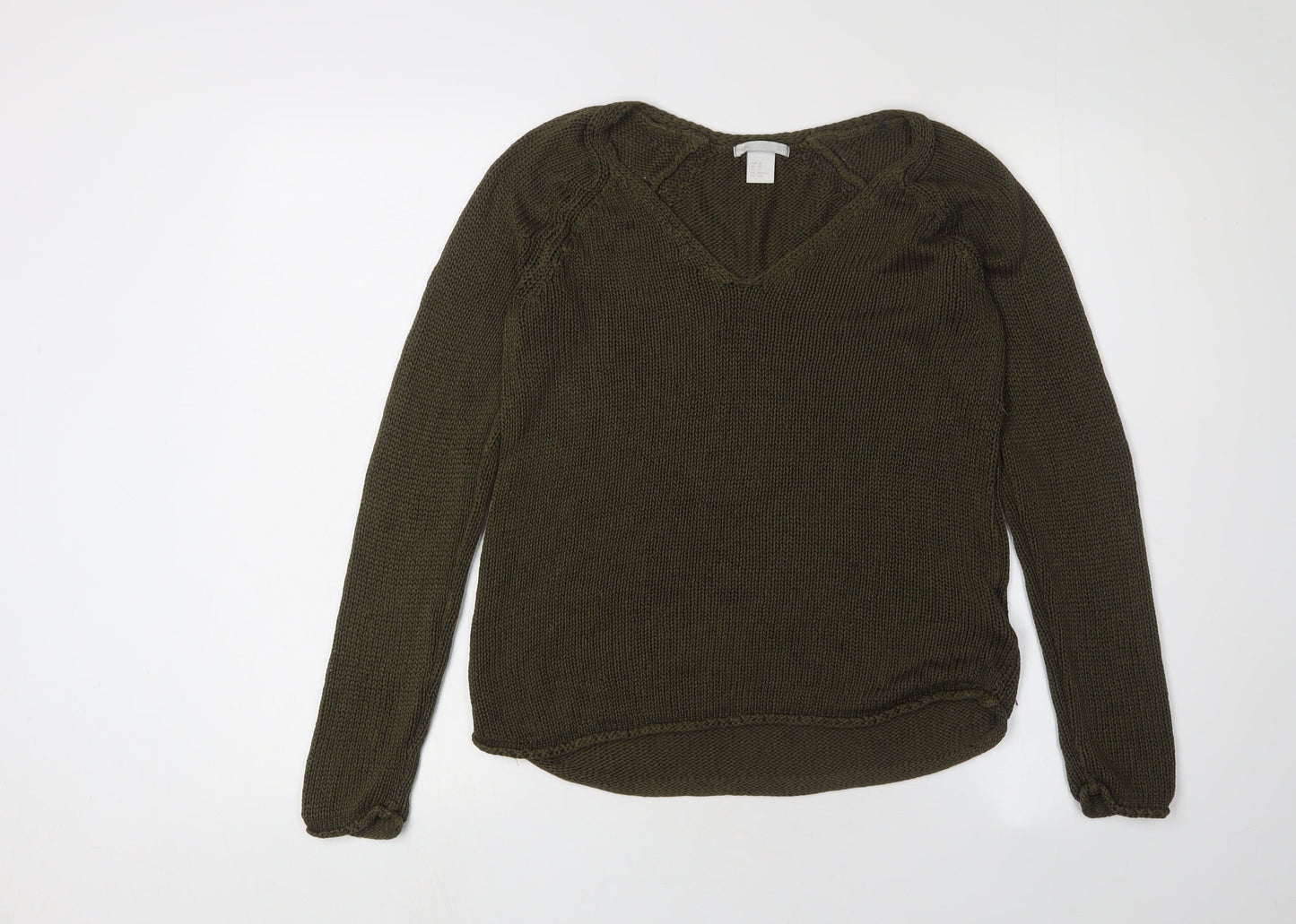 Womens UK Size XS H&M Green Pullover Jumper