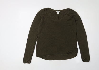 Womens UK Size XS H&M Green Pullover Jumper