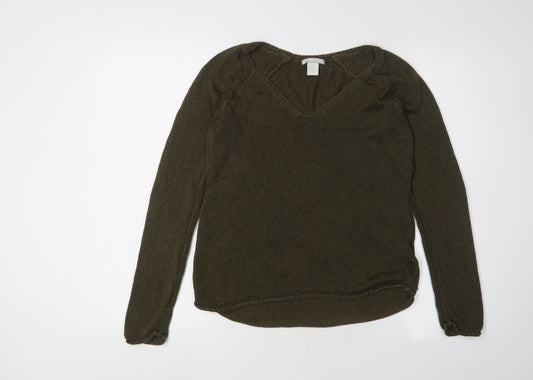 Womens UK Size XS H&M Green Pullover Jumper