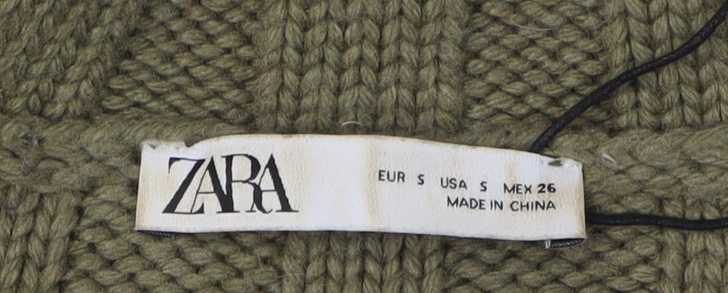 Womens UK Size S Zara Green Pullover Jumper