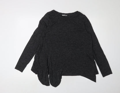 Womens UK Size L Zara Black Basic T-Shirt