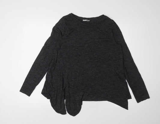 Womens UK Size L Zara Black Basic T-Shirt