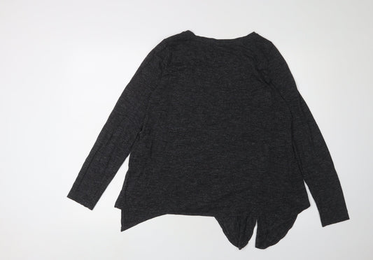 Womens UK Size L Zara Black Basic T-Shirt