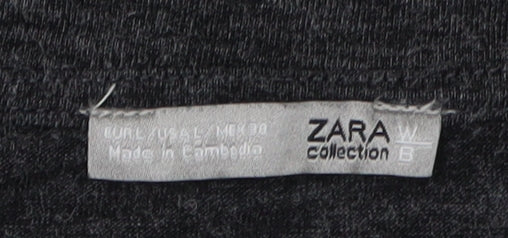 Womens UK Size L Zara Black Basic T-Shirt