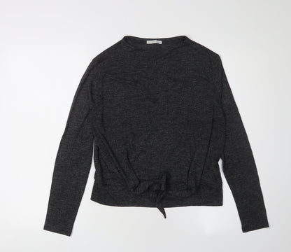 Womens UK Size 8 Zara Black Basic T-Shirt