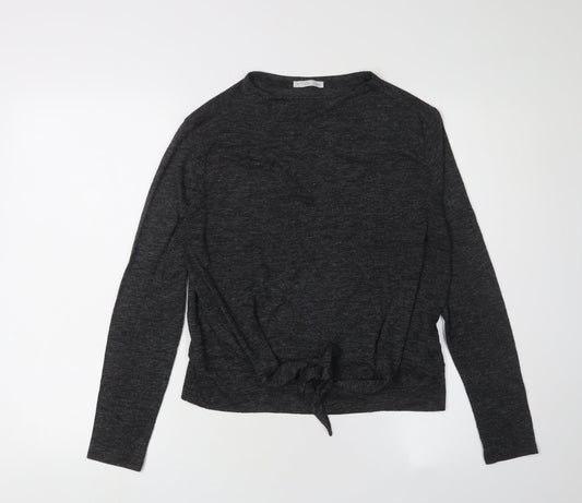 Womens UK Size 8 Zara Black Basic T-Shirt