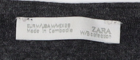 Womens UK Size 8 Zara Black Basic T-Shirt