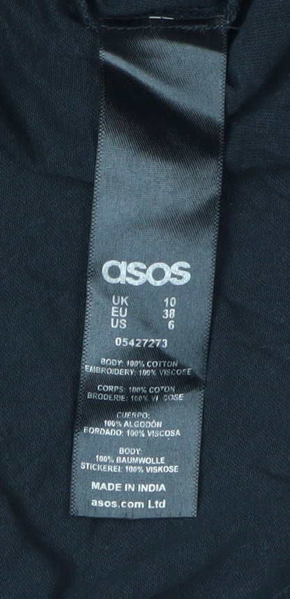 Womens UK Size 10 ASOS Black  T-Shirt