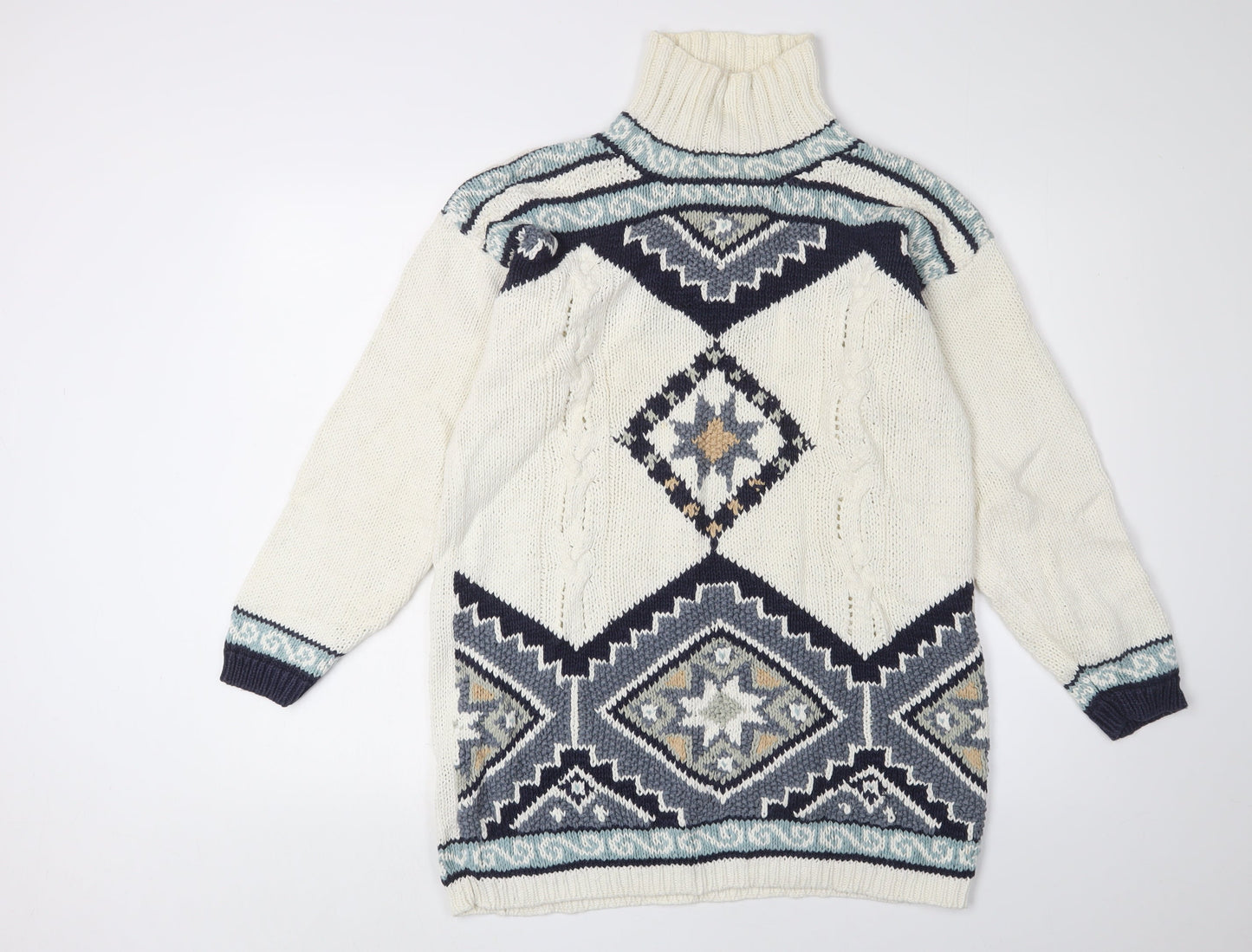Womens UK Size L Richards Ivory Tunic Jumper