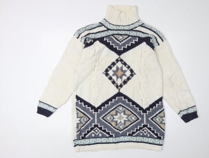Womens UK Size L Richards Ivory Tunic Jumper