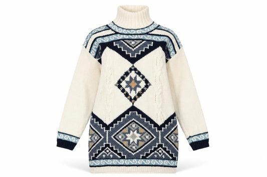 Womens UK Size L Richards Ivory Tunic Jumper