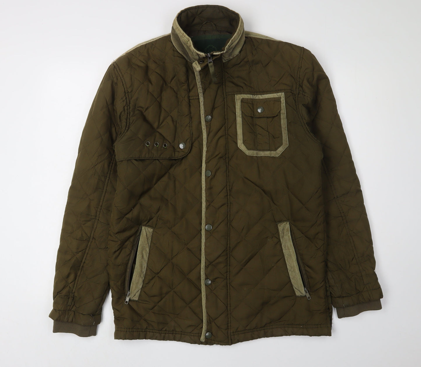 Mens UK Size M Nicholas Deakins Green Quilted Coat