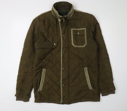 Mens UK Size M Nicholas Deakins Green Quilted Coat