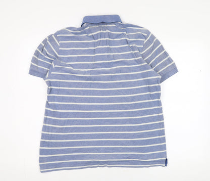 Newport Blues Men's Blue Striped Polo Shirt Size 12