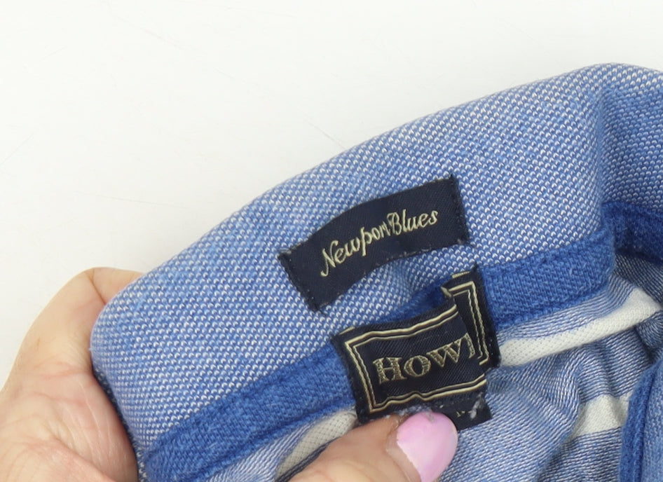 Newport Blues Men's Blue Striped Polo Shirt Size 12