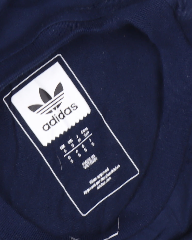 Adidas Blue Casual T-Shirt, Unisex S, Crew Neck