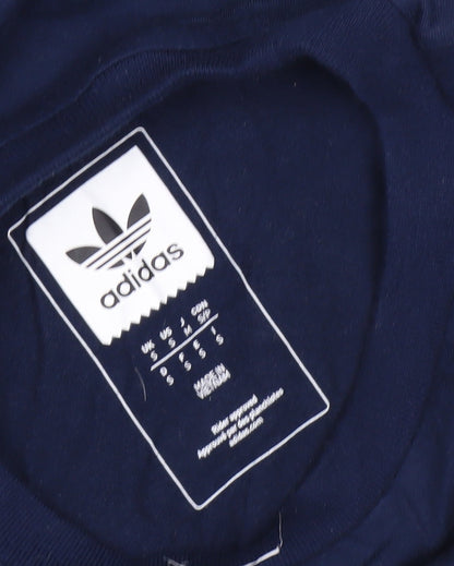 Adidas Blue Casual T-Shirt, Unisex S, Crew Neck