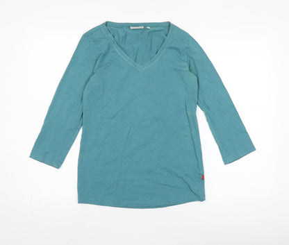 Jackpot Women's Green V-Neck 3/4 Sleeve T-Shirt