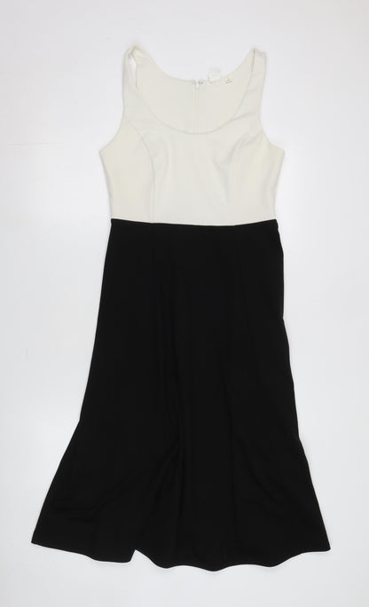 GAP Women's Black & White Colourblock Dress Size 6