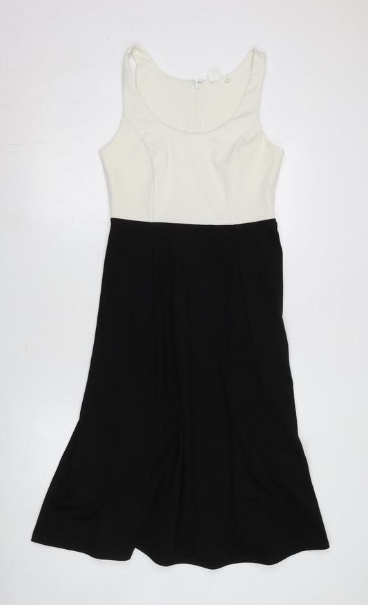 GAP Women's Black & White Colourblock Dress Size 6