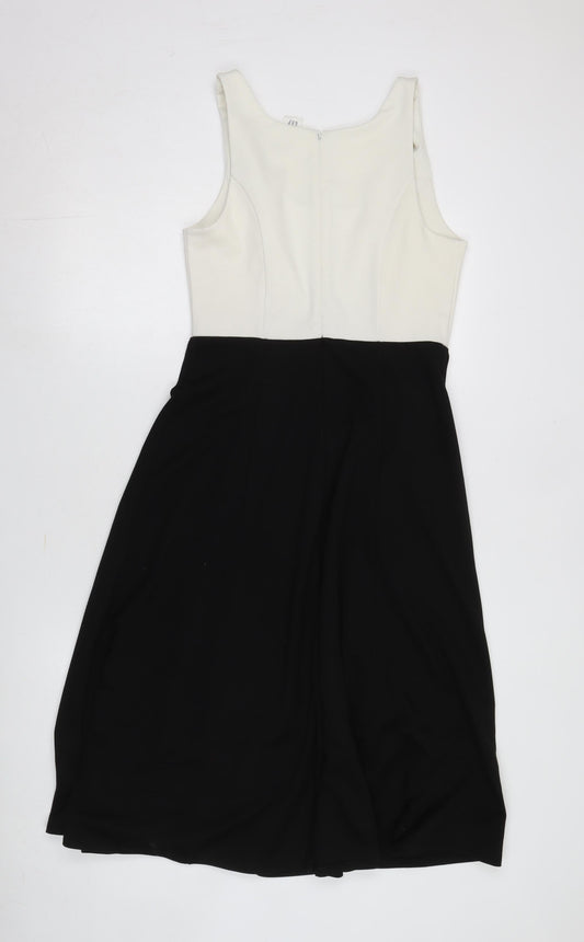 GAP Women's Black & White Colourblock Dress Size 6