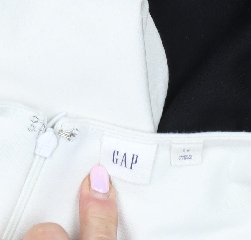 GAP Women's Black & White Colourblock Dress Size 6
