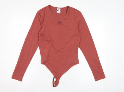 Nike Women's Red Slim-Fit Long Sleeve Jersey Top