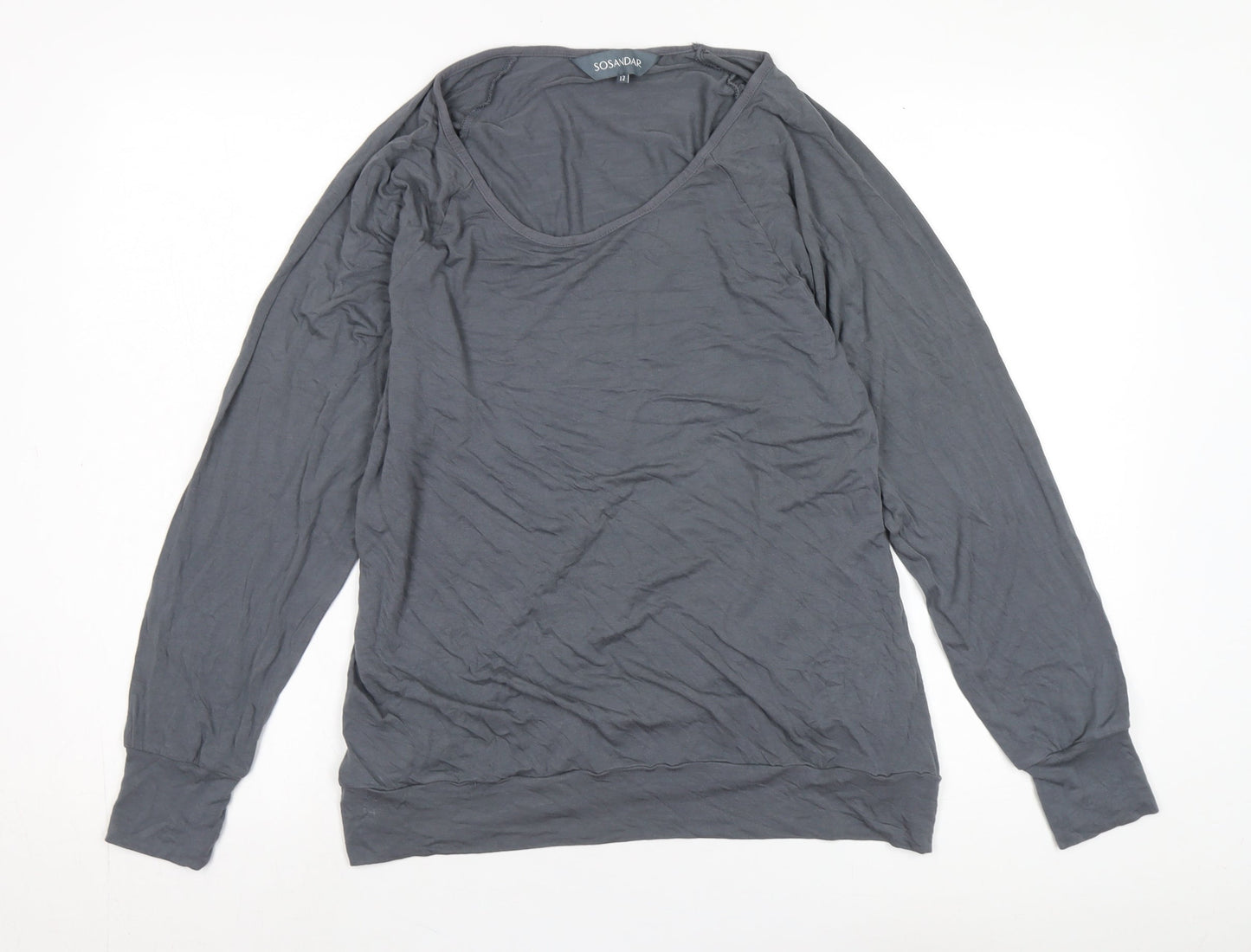 Womens UK Size 12 SOSANDAR Grey  T-Shirt
