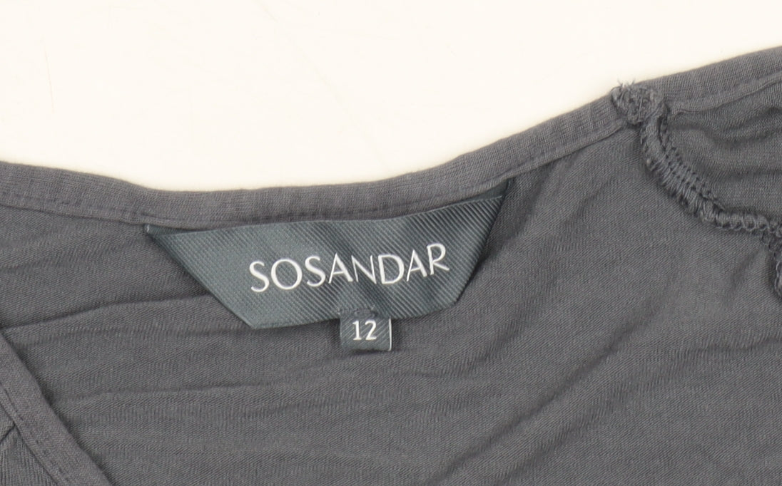 Womens UK Size 12 SOSANDAR Grey  T-Shirt