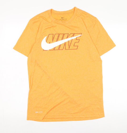 Nike Unisex Orange Basic T-Shirt S Sports Crew Neck
