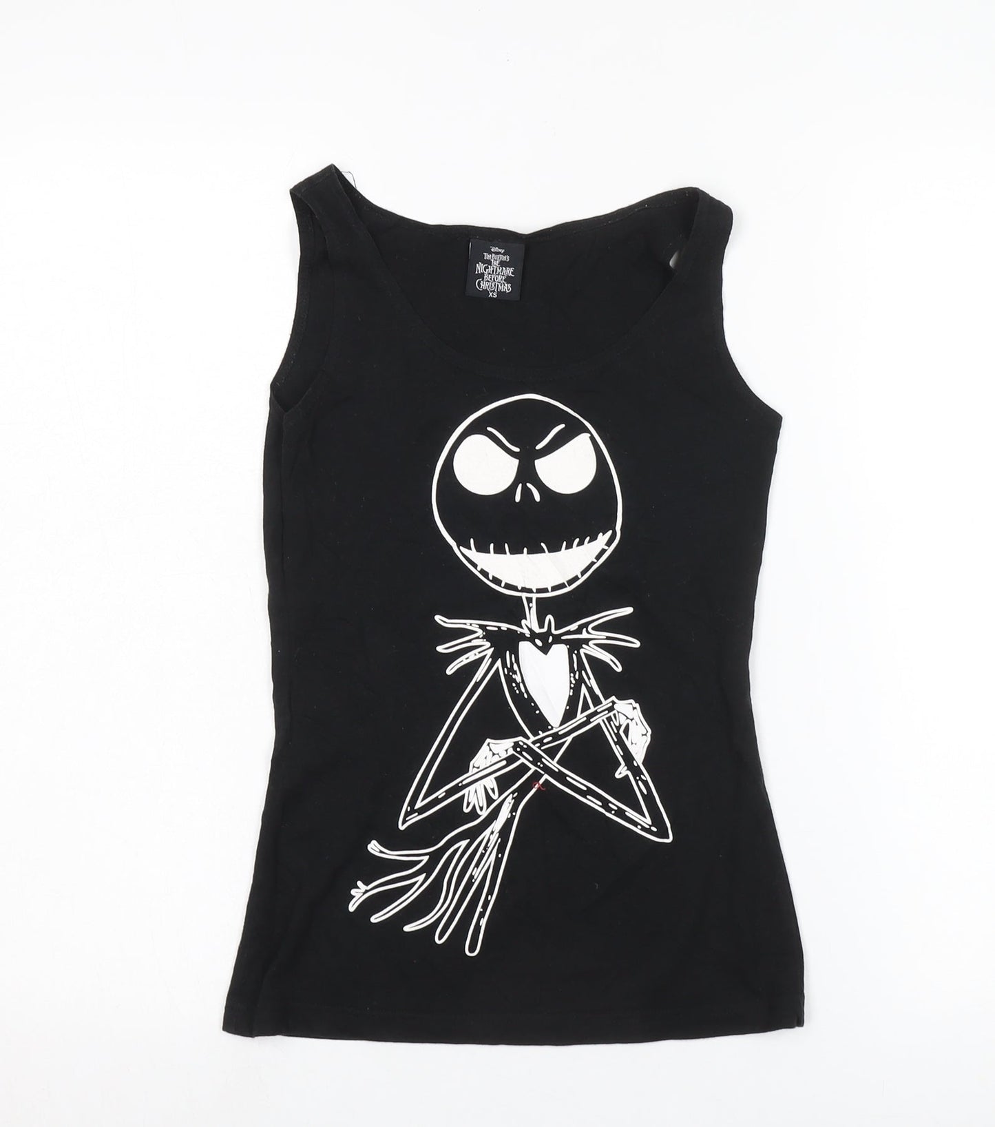Womens UK Size XS Disney Black Jersey Tank