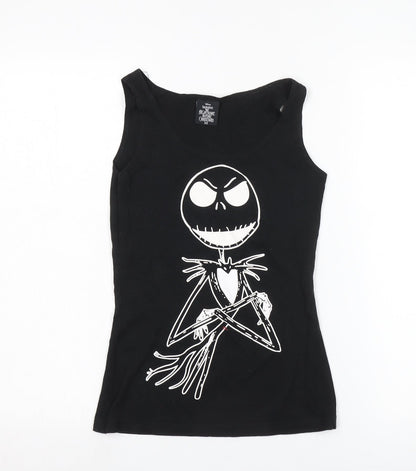 Womens UK Size XS Disney Black Jersey Tank