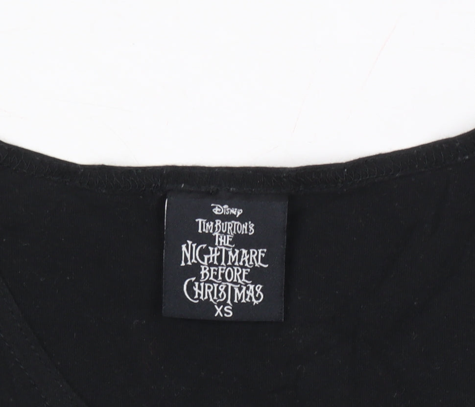 Womens UK Size XS Disney Black Jersey Tank