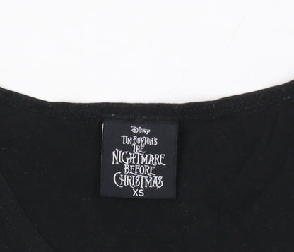 Womens UK Size XS Disney Black Jersey Tank