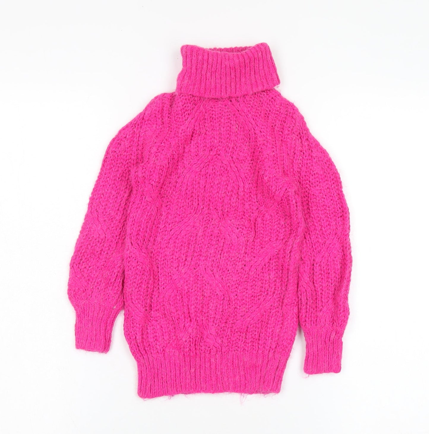 Mingdian Girls Pink Roll Neck Jumper Pullover 3-4 Years