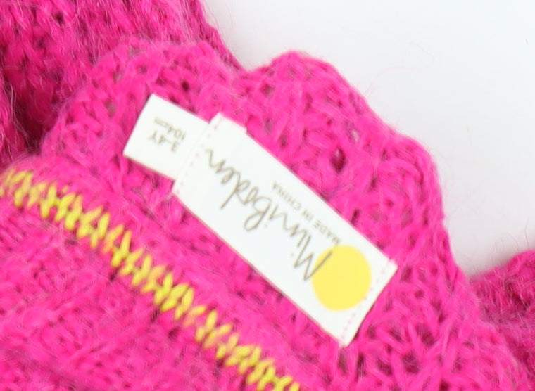 Mingdian Girls Pink Roll Neck Jumper Pullover 3-4 Years