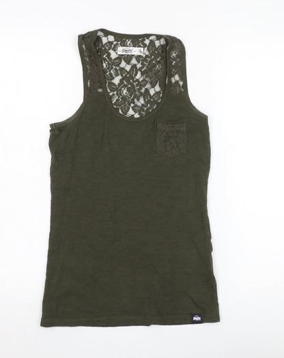 Womens UK Size 2XS Superdry Green Basic Tank