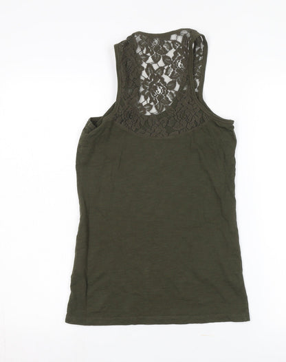 Womens UK Size 2XS Superdry Green Basic Tank